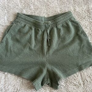 Fabletics Olive Textured Athletic Shorts
